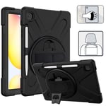 YGoal Case For Galaxy Tab S6 Lite, Hand Strap/Shoulder Strap Heavy Duty Full-Body Rugged Protective Drop Proof Case for Samsung Galaxy Tab S6 Lite 10.4 P615/P610, Black