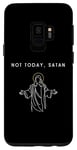 Coque pour Galaxy S9 Not Today Satan Jésus Halo Illustration minimaliste chrétien
