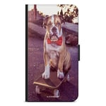 iPhone XR Plånboksfodral - Bulldog skateboard