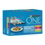 PURINA ONE Batch 8 x 85 g för katter - steriliserad katt - kyckling, nötkött, lax, kalkon