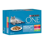 PURINA ONE Sterilised Kyckling, nötkött, lax, kalkon -8 x 85 g