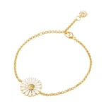 Georg Jensen DAISY Armband Silver guldpläterad WHITE ENAMEL