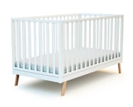 At4 - Lit bébé évolutif Confort 70x140 - Blanc
