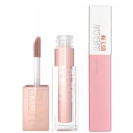 Maybelline Lifter Gloss and Superstay Matte Ink Lipstick Bundle (Various Shades) - 10 Dreamer