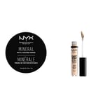 NYX Professional Makeup Poudre de Finition Minérale, Poudre Libre, Fini Mat, Contrôle de la Brillance, Light/Medium & Anticernes/Correcteur - Can't Stop Won't Stop Contour Concealer - Light Ivory