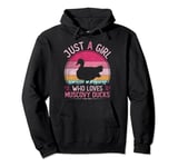 Just A Girl Who Loves Muscovy Ducks, Vintage Muscovy Ducks Pullover Hoodie