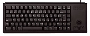 CHERRY Compact Keyboard G84-4400, disposition française, clavier AZERTY, clavier filaire, clavier mécanique, mécanique ML, trackball optique intégré plus 2 boutons de souris, noir