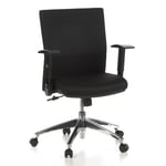 hjh OFFICE, 653400, Executive Chair, office chair, swivel, LAGUNA PRO, black, robust fabric, Professional office chair with ergonomic shaped backrest, thick padded and wide contoured seat, detachable height adjustable armrests