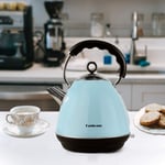 Fashome Electric Pyramid Kettle, Stainless Steel, Fast Boil, 360° Swivel Base with Cord Storage, Automatic Shut-Off, 2200 W, 1.7 Litre Capacity, LED Indicator (Blue)