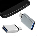 For Nokia C32 / C22 / G22 OTG Adapter USB 3.1 Type C Plug to USB 3.0 Silver