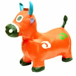 Inflatable Kids Orange Cow Animal Space Hopper Ride On Jumping Bouncy Sound Toys