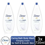 Dove Caring Bath Indulging Cream Bath Soak with 1/4 Moisturising Cream, 3x720ml