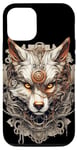 Coque pour iPhone 14 Pro Loup Steampunk