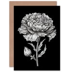 Carnation Flower Floral Birthday Thank You Valentines Day Blank Greeting Card