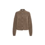 Alphagz Short Cardigan, Dark Sand Melange