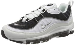 Nike Air Max 98, Men's Running shoe, WHITE / WHITE-BLACK-MTLC PEWTER, 8 UK (42.5 EU)