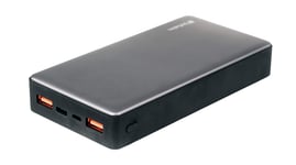 Verbatim Power Bank – 20,000 mAh – Quick Charge 3.0 & USB-C™ – 2 Inputs, Quick-Charge Function – Black