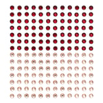 Rhinestone stickers – 336 runda fasetterade stickers i rött och rosa. Ø6 mm
