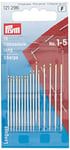 Prym Sewing Needles, Alloy Steel, Silver, No.1-5, 16 Stück, KTE