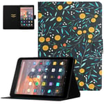 Fire HD 8 Case (2016/2017/2018 Release - 6th/7th/8th Generation), UGOcase Premium PU Leather Kickstand Smart Case with Auto Sleep/Wake Multi-Angle Viewing for Kindle Fire HD 8 Tablet, Oranges