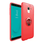 Samsung Galaxy J6 (2018) mobilskal metall plast handring - Röd