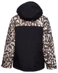 The North Face Snowquest Plus Jacket JR Pine Cone Brown Leopard Print (Storlek S)