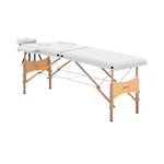physa Hopfällbar massagebänk - 2 zoner 185 x 70 62 86 cm 220 kg vit