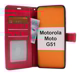 Crazy Horse Wallet Motorola Moto G51 (Hotpink)