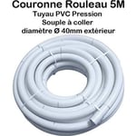 Couronne Rouleau 5m Tuyau Piscine PVC  Pression Souple Semi-Rigide à coller diamètre Ø 40mm  extérieur 4cm 40 mm