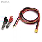 Dynomax B9708B D-Max B9708B Strömförsörjningskabel XT60 IDST med Batteriklämmor & 4mm 1m