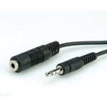 Roline - Rallonge de câble audio - mini jack stéréo mâle pour mini jack stéréo femelle - 5 m - blindé - noir