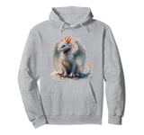 cool white asian dragon sitting lucky mythical japanese art Pullover Hoodie