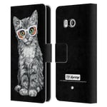 P.D. MORENO BLACK AND WHITE CATS LEATHER BOOK WALLET CASE COVER FOR HTC PHONES 1