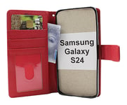 New Standcase Wallet Samsung Galaxy S24 5G (SM-S921B/DS) (Röd)
