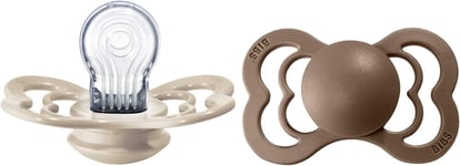 BIBS Supreme Soother 2-Pack, BPA Free Dummy Pacifier, Symmetrical Nipple. Size 2