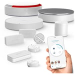 1875281 - Home Alarm Essential Plus - Alarme maison sans fil connectée Protect - Compatible avec Alexa, l'Assistant Google et TaHoma (switch) - Blanc