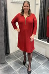 Chica London Anita V-ringad Klänning med Zip Dam Red