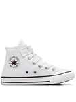 Converse Kids Girls Easy-On Velcro Festival High Tops Trainers - White/Pink, White/Pink, Size 12 Younger