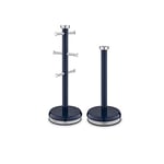 Tower T826172MNB Belle Mug Tree and Towel Pole Set, Stainless Steel, Midnight Blue