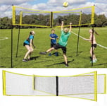 4-Sided Volleyball Net Outdoor Yard Beach Volleyball Net Portable Four Square Cross Volleyball Net Standard Volleyball Net Sports Equipment Sports Supplies for Backyard Schoolyard Beach(No Pole)