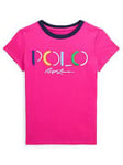 Ralph Lauren Girls Polo Graphic T-shirt - Bright Pink, Bright Pink, Size Age: 3 Years, Women