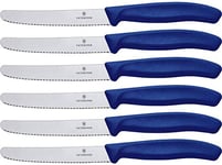 Victorinox Tomato/Table Knife Set Swiss Classic 6 Pieces, Stainless Steel, Blue, 30 x 5 x 5 cm