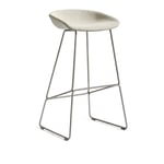 HAY - About a Stool AAS39 High - Stainless Base - Cat.5 - Coda 2 100 - Barstolar - Hee Welling - Metall/Plast