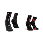 COMPRESSPORT - Chaussettes de Trail - Course à Pied - Pro Racing Socks v3.0 - Mixte - Adulte, Noir, 45-47 & Homme Prsv3 Trail Pro Racing Socks v3 0, Black/Red, 39-41 EU