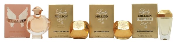 Paco Rabanne Women Miniature Gift Set 10ml Lady Million EDP + 10ml Olympea EDP + 10ml Lady Million Fabulous EDP Intense + 10ml Olympea Blossom EDP Flo