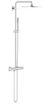 GROHE Colonne de douche avec robinet thermostatique douche Vitalio Joy, douche apparente, tête de douche 230mm, barre orientable, douchette Vitalio Get Stick, chromé, 26365000 (Import Allemagne)