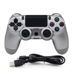 HALASHAO PS4 Controller, wireless game controller for wireless PC/PS4/Steam game controller, playstation 4 games,Silver