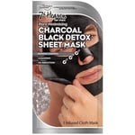 7TH HEAVEN Men's Charcoal Black Detox Minimising Pores Sheet Face Mask *NEW*