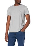 Tommy Hilfiger - Men's T-Shirt - Logo T Shirt For Men - Crew Neck T Shirt Men - Tommy Jeans Logo - 100% Organic Cotton Jersey - Grey Heather - Size M