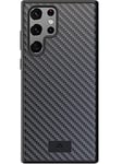 Black Rock - Coque de Protection en Carbone véritable Compatible avec Samsung Galaxy S22 Ultra 5G I Coque de Protection en Fibre de Carbone (Noir)